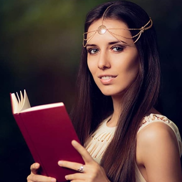 8 Pieces Gold Head Chain Jewelry Boho Headband Head Chain Coins Pearl Tassel Cha - Picture 6 of 6